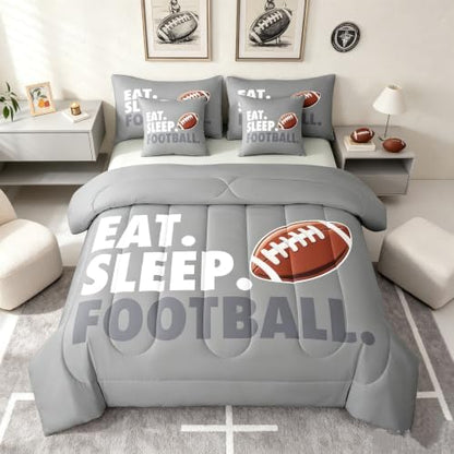 Erosebridal Football Twin Comforter Set with Sheets 7 Piece