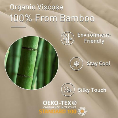 NEXHOME PRO Viscose from Bamboo Comforter Queen Cooling Lightweight Duvet Insert, Organic Natural Summer Bedding Blanket for Hot Sleepers,8 Corner Tabs 90" L x90 W
