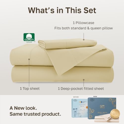 California Design Den Softest 100% Cotton Sateen Twin XL Sheets, 3 Pcs Set