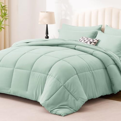 Love's cabin Plaid California King Comforter Set, Aqua