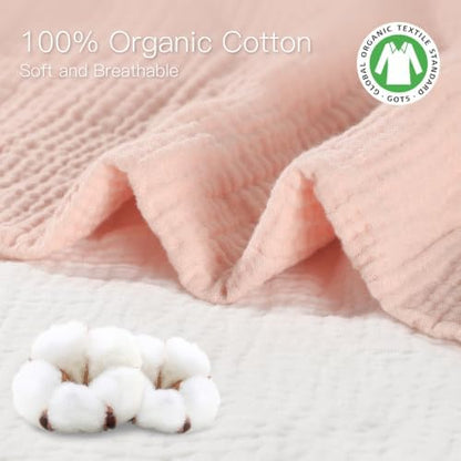Organic Baby Bassinet Sheets 2 Pack 33”x17” 100% Muslin Cotton for Baby Girl Boy, Soft Fitted Mattress Pad Cover Compatible with Halo BassiNest Swivel Sleeper, Graco, Baby Delight, Chicco, Angelbliss