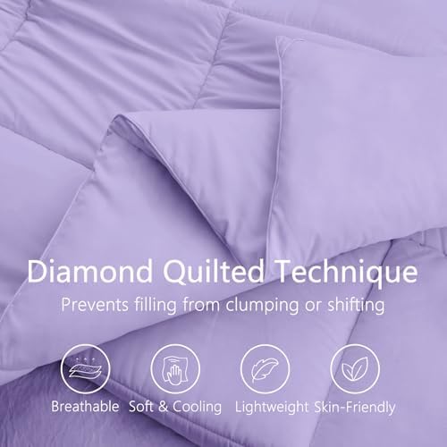 Queen Comforter, All Season Down Alternative Lavender Duvet Insert