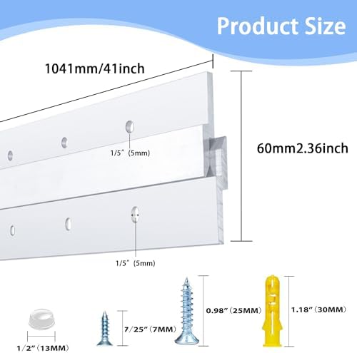 41'' French Cleat - Thick - French Cleat Hanger - Heavy Duty Aluminum Z Hanger for Hanging Picture, Mirror, Shelf, Headboard, Panel or Whiteboard ( 1 Pair, Supports 150 lbs )