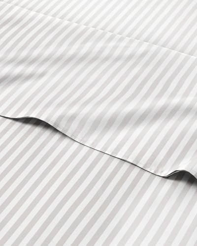 King 4 Piece Striped Sheet Set - Breathable & Cooling - Metro Pinstripe