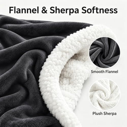 Electric Heated Blanket Full Size 72" x 84", Soft Flannel Heating Blanket for Bed, Sofa, Bedroom, 10 Heat Settings, 1-12H Auto Shut Off, Overheat Protection, Machine Washable, Charcoal Gray