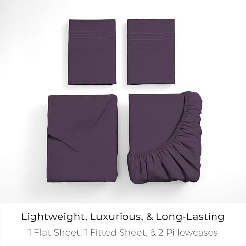 Mellanni Iconic 4-Piece, Ultra Soft Sheet Set (King, Purple)