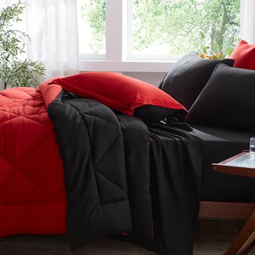 Anluoer Queen Comforter Set 7 Piece, Soft Bed in a Bag Queen Bedding Sets