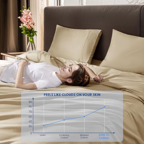SONORO KATE 1000 Series 100% Egyptian Cotton King Duvet Cover Set,3PC