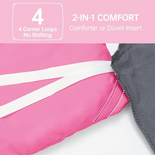 MUXHOMO Oversized King Comforter Sets, All Season Ultra Soft Down Alternative Bedding - 3 Piece Lightweight Bed Set Includes 1 Comforter (120"x98") and 2 Pillow Shams (20"x36"), Hot Pink