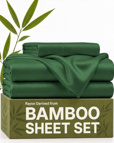 100% Rayon Derived From Bamboo - Bamboo Sheets Twin XL Size - Emerald Green