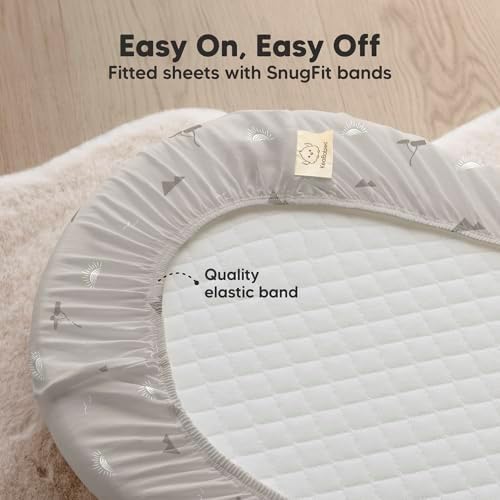 2pk Organic Baby Bassinet Sheets Boys, Girls, Fitted Sheet (Savannah)