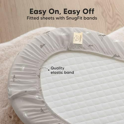 2pk Organic Baby Bassinet Sheets Boys, Girls, Fitted Sheet (Savannah)