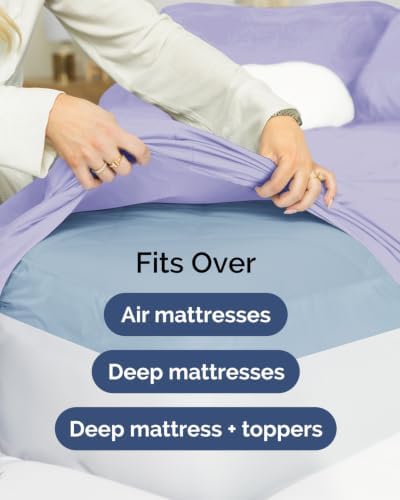 CGK Linens 2 Pack Extra Deep Twin Fitted Sheets - Lavender