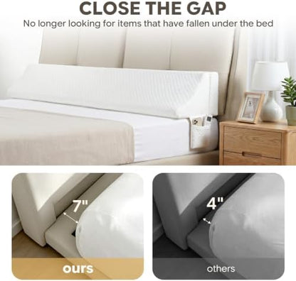 Wedge Pillow Headboard for Bed Gap,Foldable Bed Wedge Gap Filler King Size