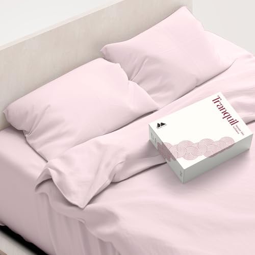 Mayfair Linen Egyptian Cotton Sheets King Size - Luxury 800 Series High Thread Count King Sheets (4 PC, Blush), Soft Cooling 16" Deep Pocket Hotel Quality Bed Sheet Set - Tranquil Collection