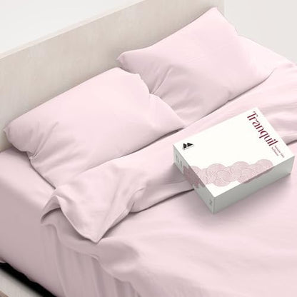 Mayfair Linen Egyptian Cotton Sheets King Size - Luxury 800 Series High Thread Count King Sheets (4 PC, Blush), Soft Cooling 16" Deep Pocket Hotel Quality Bed Sheet Set - Tranquil Collection