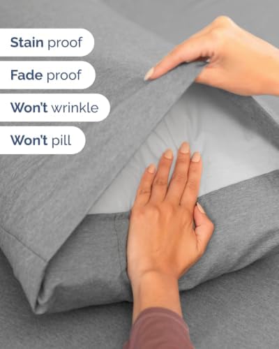 Flex Top Split Head King 6 Piece Sheet Set - Cooling - Heathered Grey