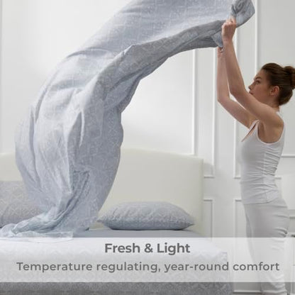 Mellanni Iconic 4-Piece, Ultra Soft Sheet Set (Full, Laced Sky Blue)