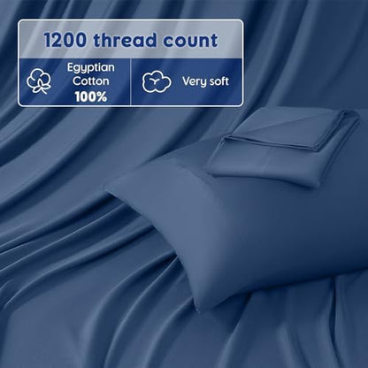 SONORO KATE 100% Egyptian Cotton Sheets,1200 Series,Cal King Size