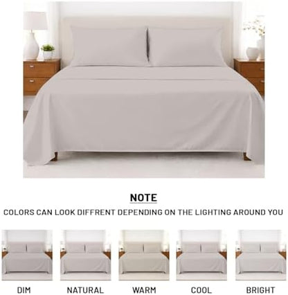 SGI bedding 100% Egyptian Cotton Sheets Queen Size – Cooling Sheets, Soft Breathable Silver Bedding, Luxury Bedding, Luxury Hotel Sheet Set, Deep Pocket 16", 4 Piece Set