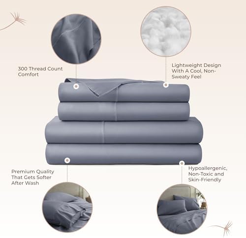 Whisper Organics 100% Organic Cotton Bed Sheets with Deep Pocket 3 Pc. Set