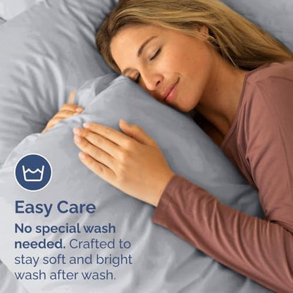 Standard Pillow Cases Set of 6 - Ultra Soft Pillowcase Covers - Steel Blue