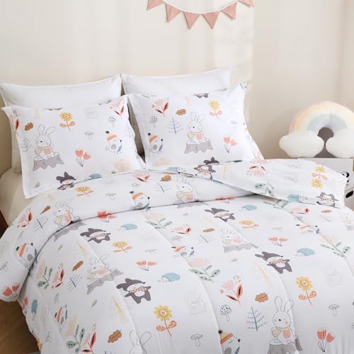 Yibeizi Woodland Animals Comforter Twin Kids Forest Bedding Set