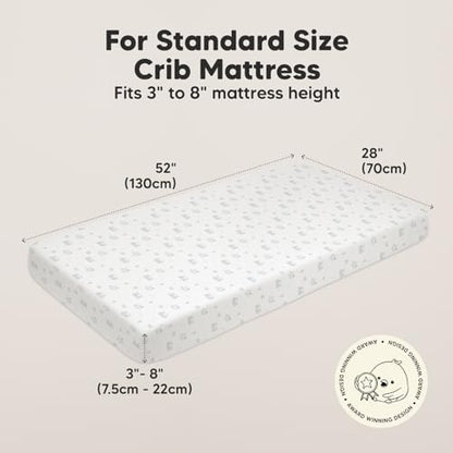 KeaBabies 2pk Organic Cotton Crib Sheets for Boys Girls 52x28, Excavation