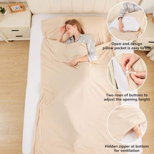 Sleeping Bag Liner, Ultralight & Compact Travel Sheet for Hotel