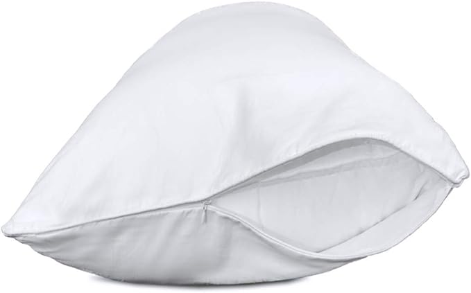 Precoco King Pillow Cases Set of 2 | 100% Cotton White Pillowcases King Size with 600 Threads | Stable Pillow Covers with Zipper Hidden for Hotel Quality, 20x36