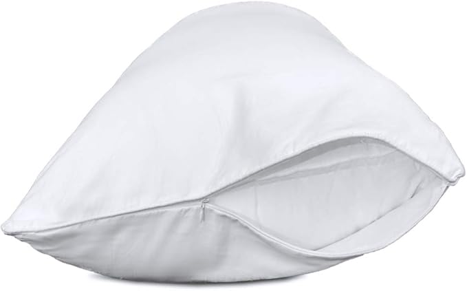 Precoco Queen Pillow Cases Set of 2 | 100% Cotton White Pillowcases Queen Size with 600 Threads | Stable Pillow Covers with Zipper Hidden for Hotel Quality, 20x30