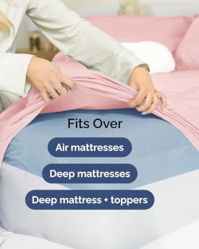 Extra Deep Flex Top Split Head King Sheet Set - 6pc Sheets - Baby Pink