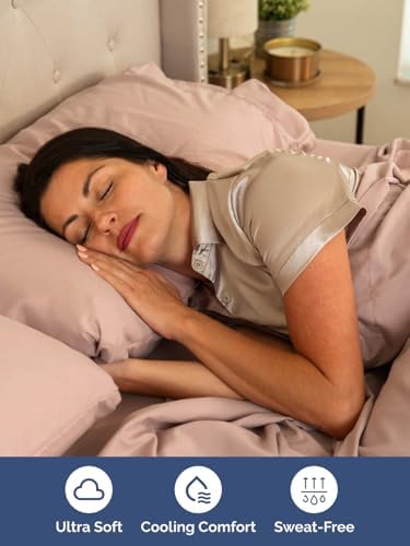 Extra Deep Cal King Sheet Set - 4 Piece Breathable & Cooling Sheets - Mauve