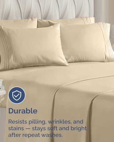 King Standard Pillow Cases Set of 10 - Ultra Soft Pillowcase Covers - Cream