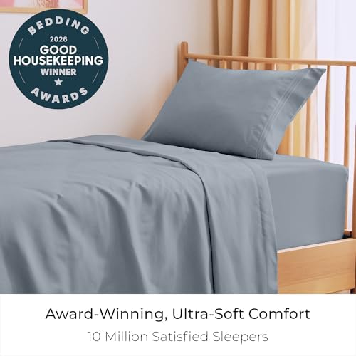 Mellanni Iconic 3-Piece, Ultra Soft Sheet Set (Twin, Mineral Gray)