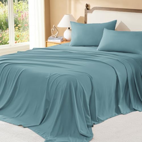 Litanika Super King Comforter Set with Sheets, 7 Pieces Boho Bed Set