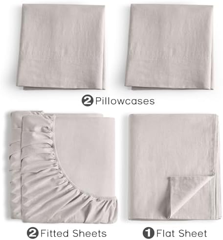 100% Organic Linen Sheets Split King Size Bed Sheets