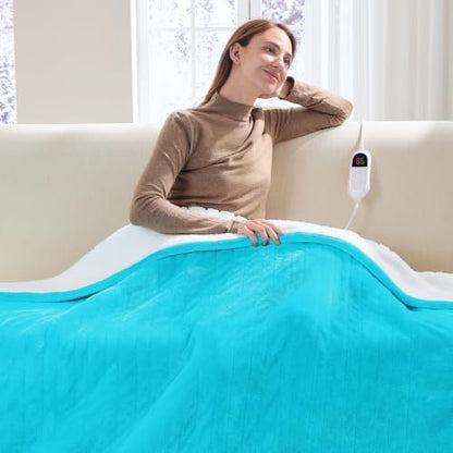 Heated Electric Blanket Full, Soft Heating Blanket,72" x 84", Teal