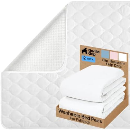 GORILLA GRIP Washable Reusable Underpads, 34x52, 2 Pack White