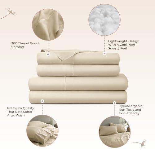 Whisper Organics 100% Organic Cotton Bed Sheets with Deep Pocket 4 Pc. Set