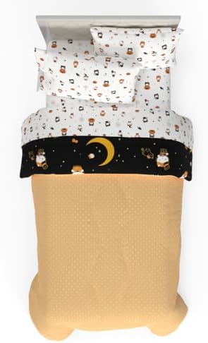Sanrio Hello Kitty Halloween Pumpkin Twin Bed Set – Super Soft & Cozy 4 Piece Reversible Comforter and Sheet Set (Officially Licensed Product) by Franco