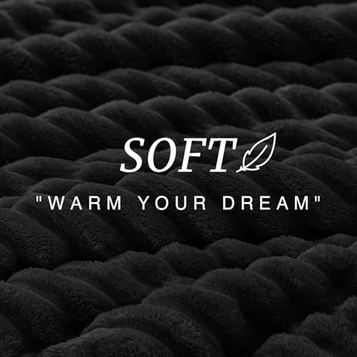 EXQ Home Fluffy Comforter Set Full Size,3 Pieces Bed Set,Black