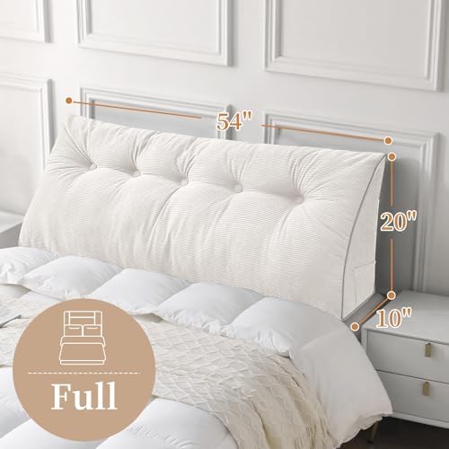 Sasttie Headboard Pillow Full, Wedge Pillow Headboard, White