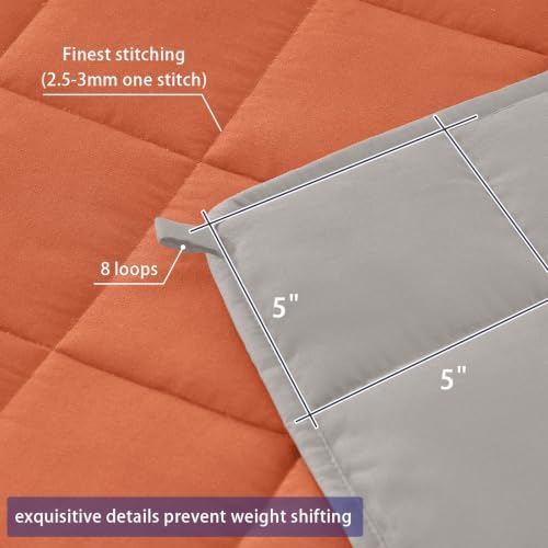 yescool Weighted Blanket for Adults 20lbs Twin Size, 48" x 72", Orange