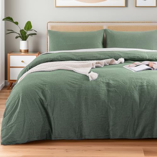 NEXHOME PRO Duvet Cover Queen Size, 3 Pieces Cotton Bedding Cover Set