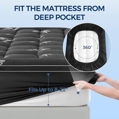 SakuraHome King Size Mattress Topper,Extra Thick Pillow Top Mattress Pad