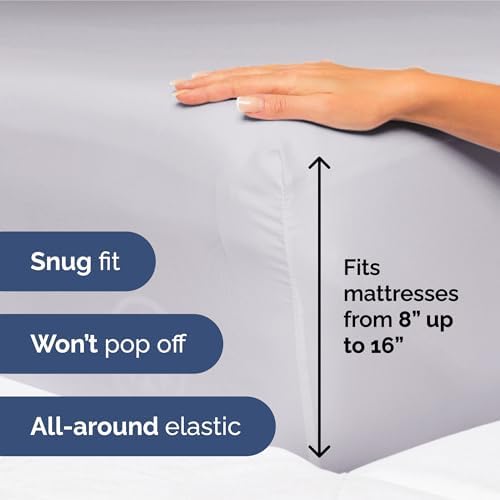 Split King Size 5 Piece Sheet Set - Soft & Cooling Bed Sheets - Light Lilac