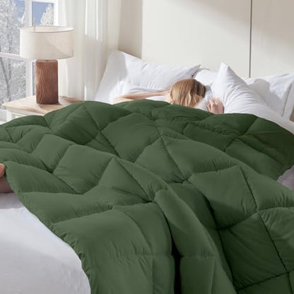 DOWNCOOL Comforters King Size,Green Duvet Insert,Lightweight Quilt