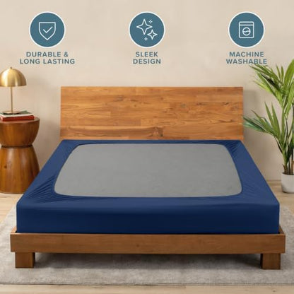 Bare Home King Size Box Spring Cover Wrap Around (King, Dark Blue)