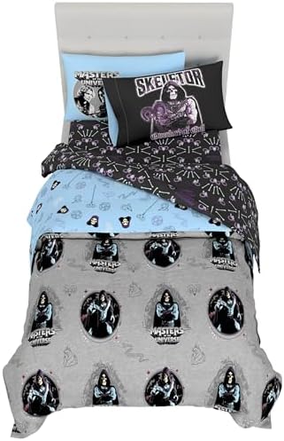 Masters of The Universe Movie Skelator Bedding Set, Twin Size 5 Piece Comforter and Sheet Set with Sham, (Officially Licensed Product) by Franco